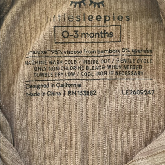 Little Sleepies Ribbed Zippy - Picture 2 of 4